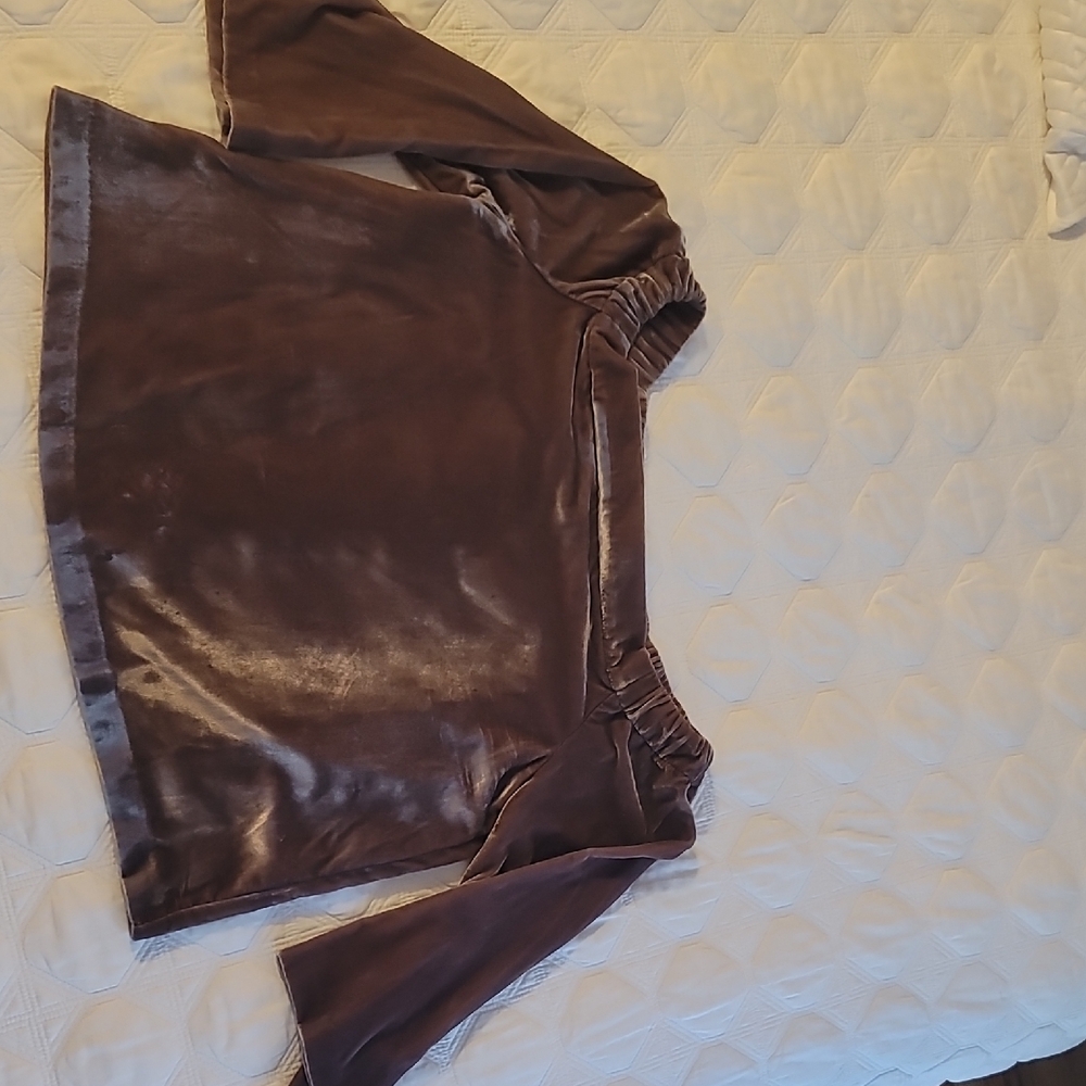 Calvin Klein Jeans Light Purple Off The Shoulder Velvet Blouse